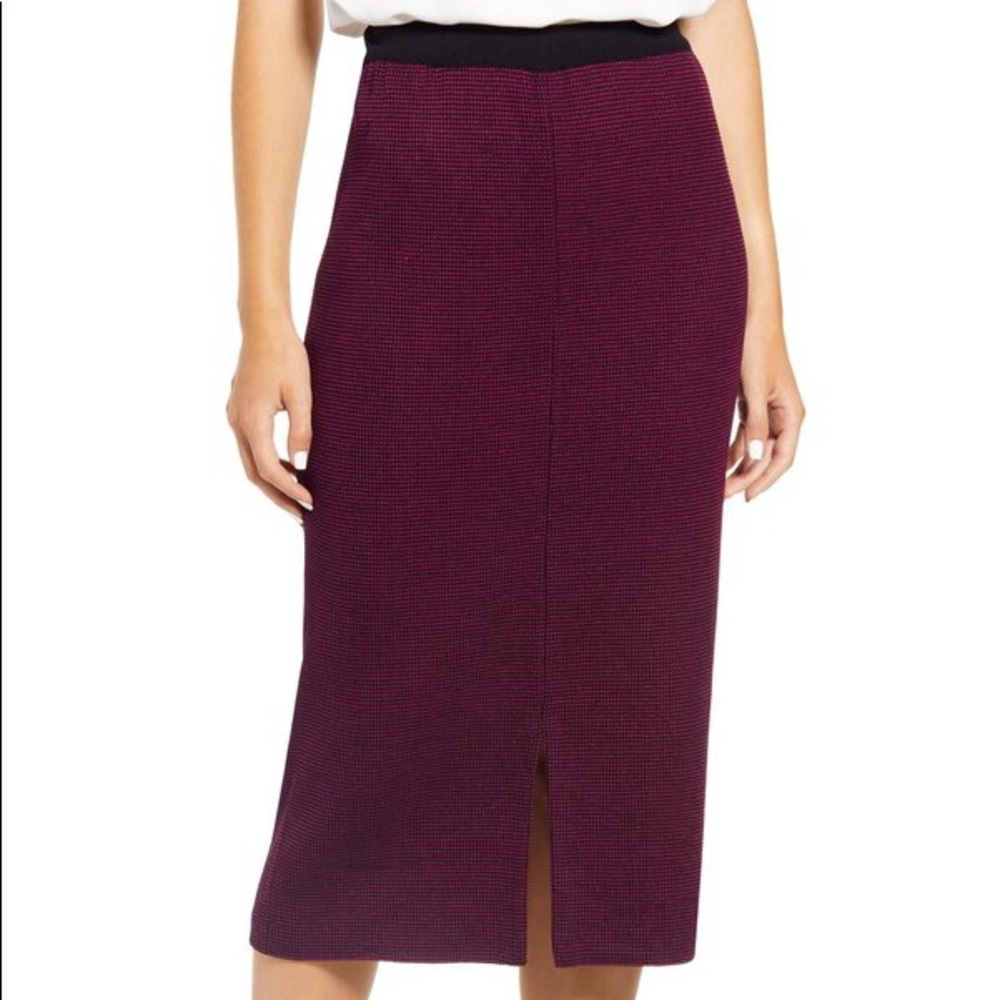Ming Wang NWT purple & black check knit skirt 💜🖤